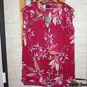 Draw-string Shoulder Printed Top